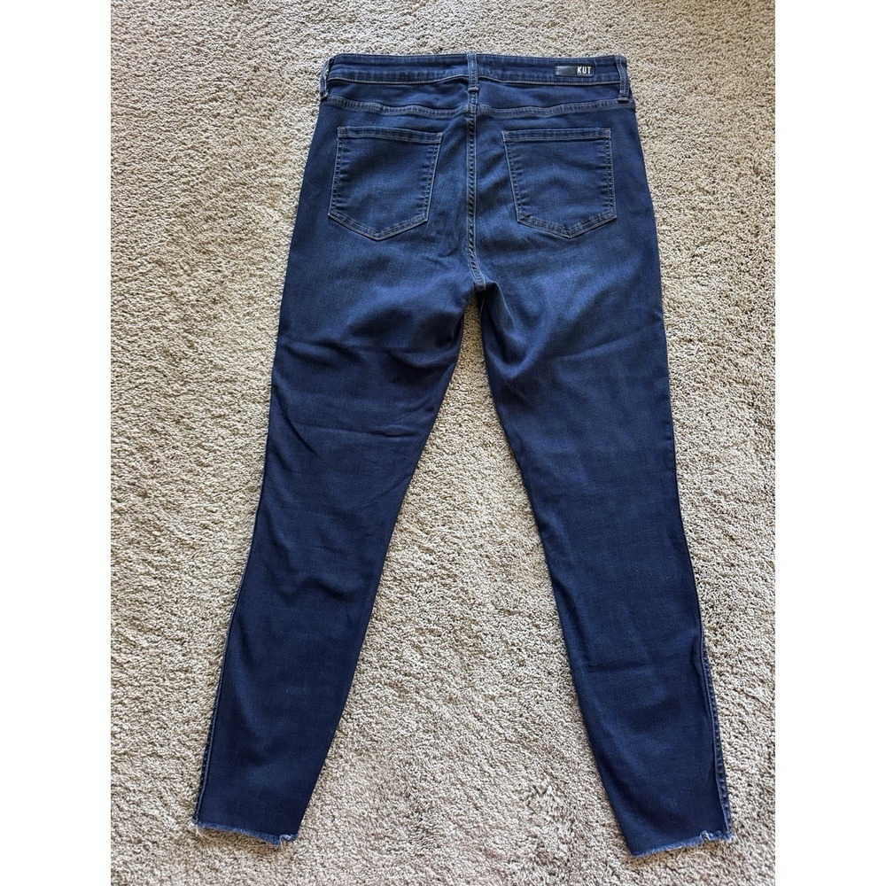 Kut From The Kloth Connie Ankle Skinny Jeans Women's Size 10 Raw Hem Dark Blue - Picture 9 of 13